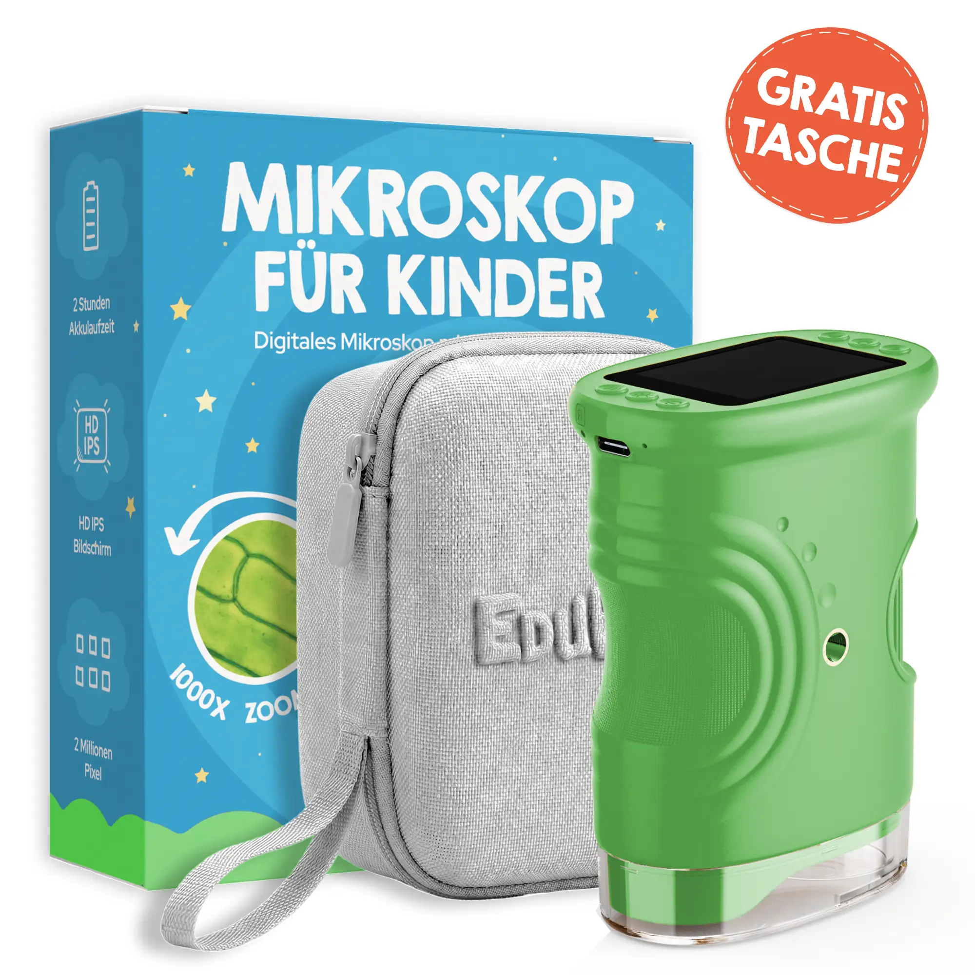 Edubini Abenteuer-Mikroskop (Geschenk-Starterset)